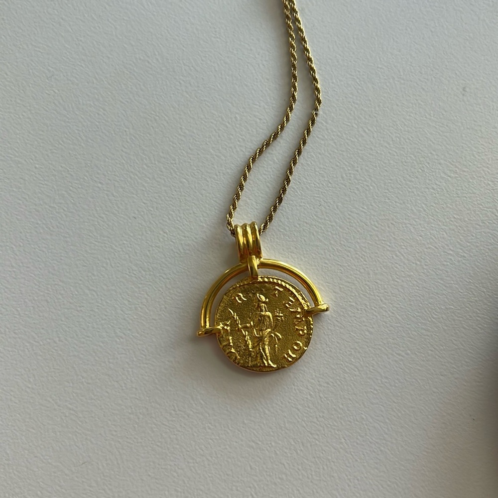Lucy Williams Gold Roman Arc Coin Necklace